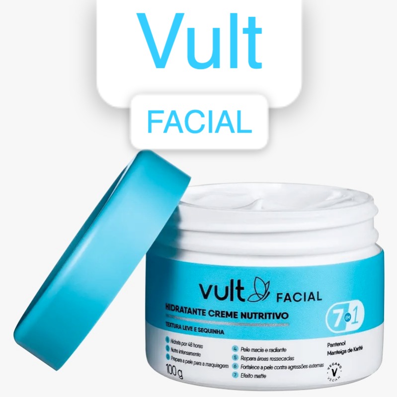 Vult - Produto Vegano - Creme Hidratante Facial Nutritivo